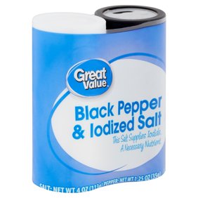 Great Value Black Pepper and Iodized Salt