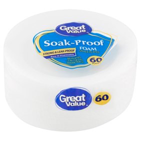 Great Value White Foam Plates